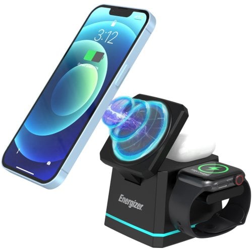 Бездротовий зарядний пристрій Energizer WCP307 3 in 1 Wireless 15W Black купити в Україні | Telemart фото