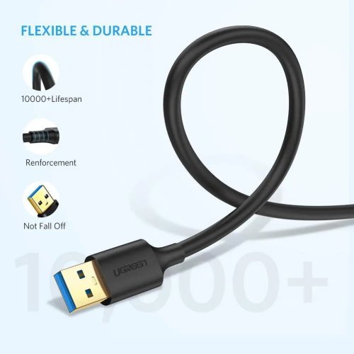 Кабель Ugreen US128 USB 3.0 AM-AM 0.5m (10369) Black купити в Україні | Telemart фото