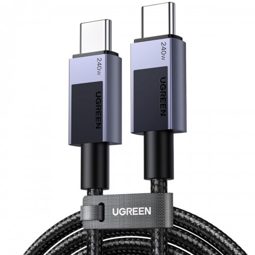 Кабель Ugreen L513 USB 3.1 Type-C to USB Type-C 240W 1m (45067) Black купити в Україні | Telemart фото