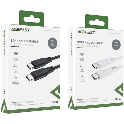 Кабель Acefast C3-03 USB Type-C to USB Type-C 60W 1.2m (6974316280842) Black купить в Украине | Telemart фото