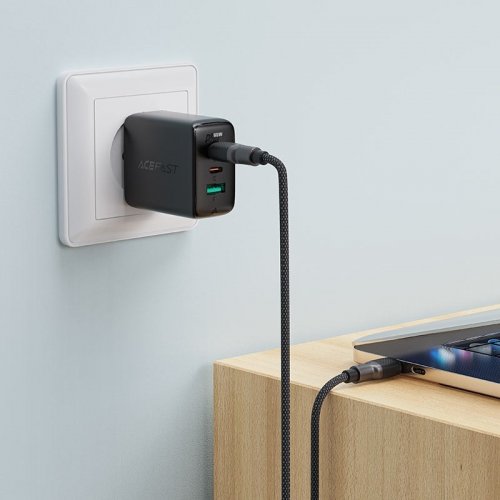 Кабель Acefast C10-03 USB Type-C to USB Type-C 60W 1.2m (6974316283119) Black/Grey купить в Украине | Telemart фото