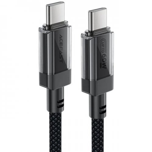 Кабель Acefast C12-03 USB Type-C to USB Type-C 60W 1.2m (6974316283317) Black купить в Украине | Telemart фото