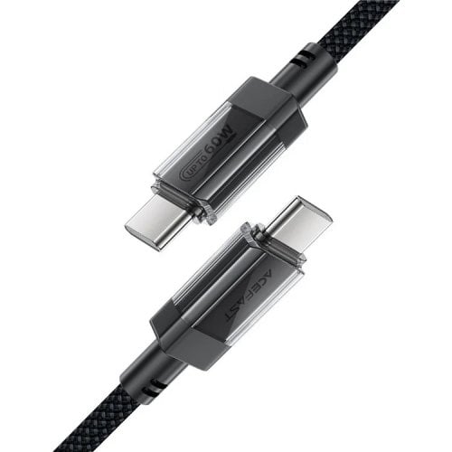 Кабель Acefast C12-03 USB Type-C to USB Type-C 60W 1.2m (6974316283317) Black купить в Украине | Telemart фото