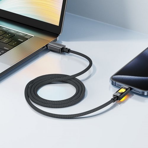 Кабель Acefast C21-03 USB Type-C to USB Type-C 60W 1.2m (6974316284666) Black/Grey купить в Украине | Telemart фото