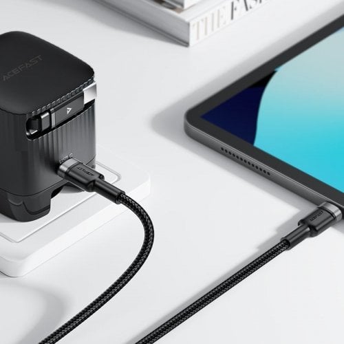 Кабель Acefast C22-03 USB Type-C to USB Type-C 60W 1.2m (6974316285137) Black/Grey купить в Украине | Telemart фото