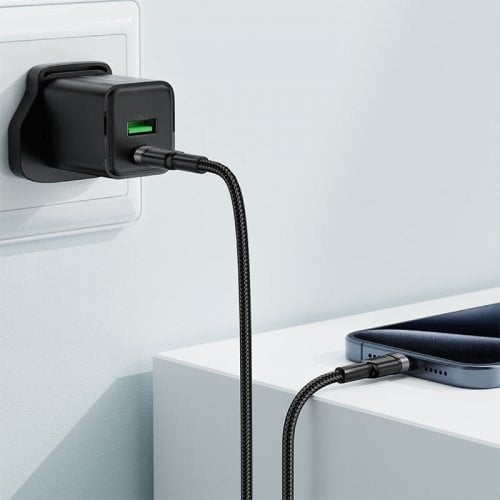 Кабель Acefast C22-03 USB Type-C to USB Type-C 60W 1.2m (6974316285137) Black/Grey купить в Украине | Telemart фото