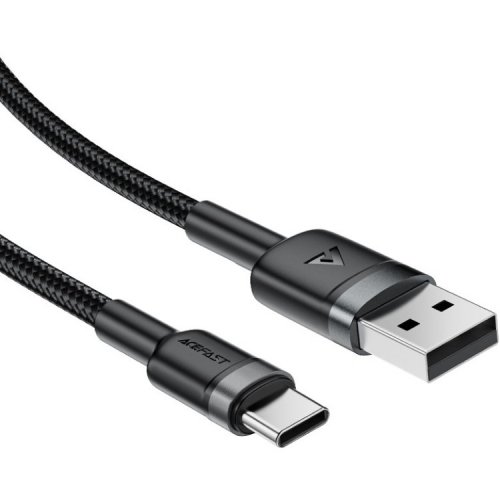 Кабель Acefast C22-04 USB to USB Type-C 60W 1.2m (6974316285144) Black купить в Украине | Telemart фото
