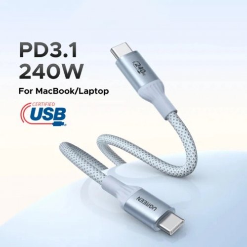 Кабель Ugreen L534 USB 3.1 Type-C to USB Type-C 240W 2m (75732) Blue купити в Україні | Telemart фото