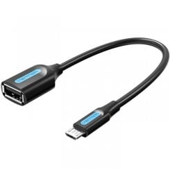 Адаптер Vention USB 2.0 microUSB to USB OTG 0.15m (CCUBB) Black