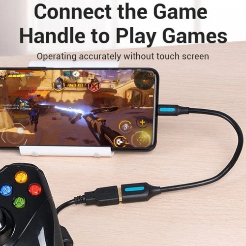 Адаптер Vention USB 2.0 microUSB to USB OTG 0.15m (CCUBB) Black купить в Украине | Telemart фото
