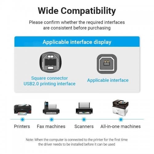 Кабель Vention USB 2.0 to USB Type-B 1m (COQBF) Black купить в Украине | Telemart фото