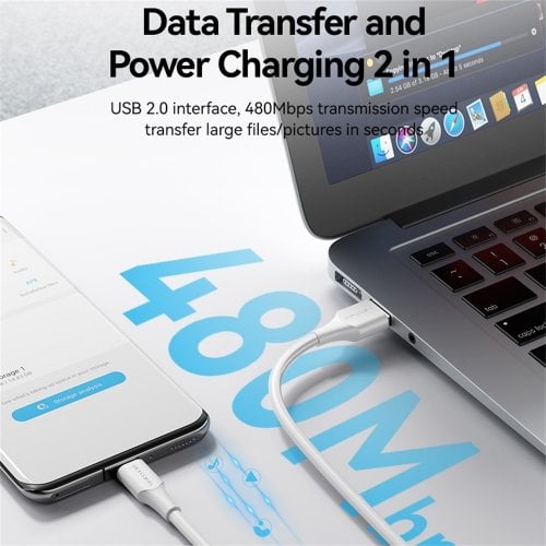 Кабель Vention USB 2.0 to USB Type-C 18W 1m (CTHWF) White купити в Україні | Telemart фото