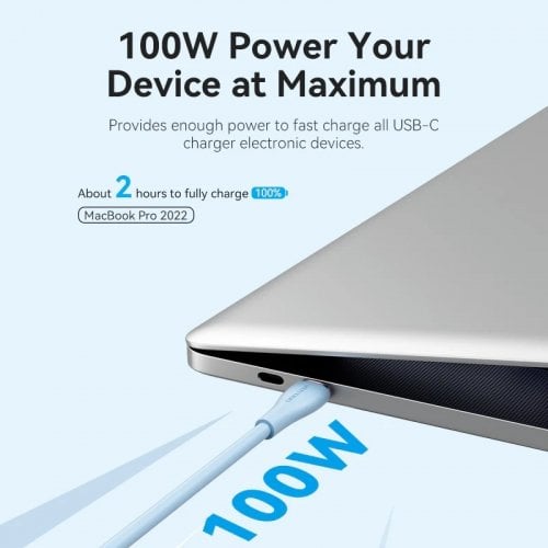 Кабель Vention USB 2.0 Type-C to 2 x USB Type-C 100W 1.5m (CTMSG) Blue купити в Україні | Telemart фото