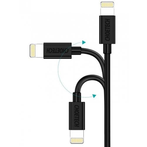 Кабель Choetech USB 2.0 to Lightning 2.4A 1.2m (IP0026) Black купити в Україні | Telemart фото