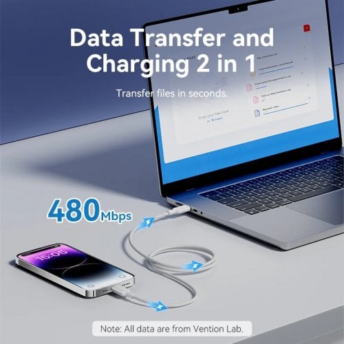 Кабель Vention USB 2.0 Type-C to Lightning 27W 1m (LAKSF) Light Blue купити в Україні | Telemart фото