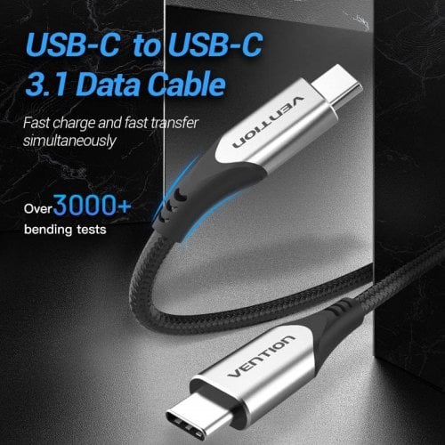 Кабель Vention USB 3.1 Type-C to USB Type-C 60W 0.5m (TAAHD) Black купить в Украине | Telemart фото