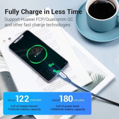 Кабель Vention USB 3.1 Type-C to USB Type-C 60W 0.5m (TAAHD) Black купить в Украине | Telemart фото