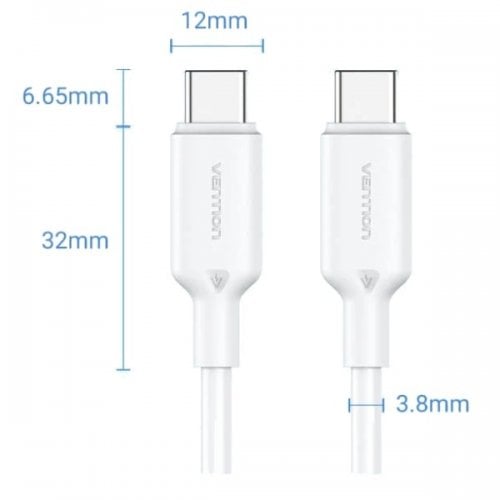 Кабель Vention USB 2.0 Type-C to USB Type-C 60W 1m (TRCWF) White купить в Украине | Telemart фото