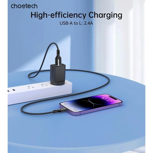 Кабель Choetech USB 2.0 to Lightning 1m (XAL-0003-BK-V2) Black купити в Україні | Telemart фото