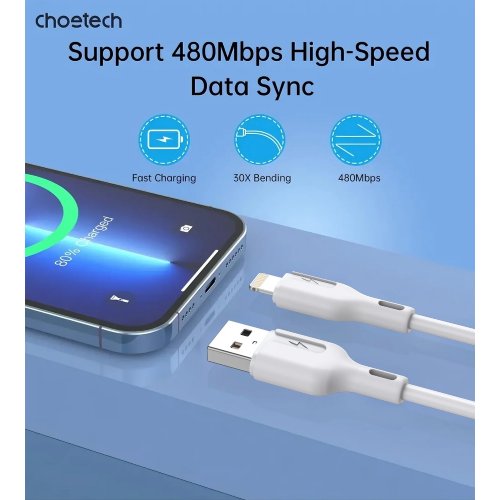 Кабель Choetech USB 2.0 to Lightning 1m (XAL-0003-WH-V2) White купити в Україні | Telemart фото