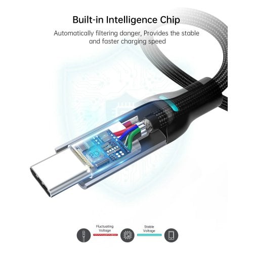 Кабель Choetech USB 2.0 Type-C to USB Type-C 100W 1.8m (XCC-1002) Black купити в Україні | Telemart фото