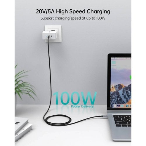 Кабель Choetech USB 2.0 Type-C to USB Type-C 100W 1.8m (XCC-1002) Black купити в Україні | Telemart фото
