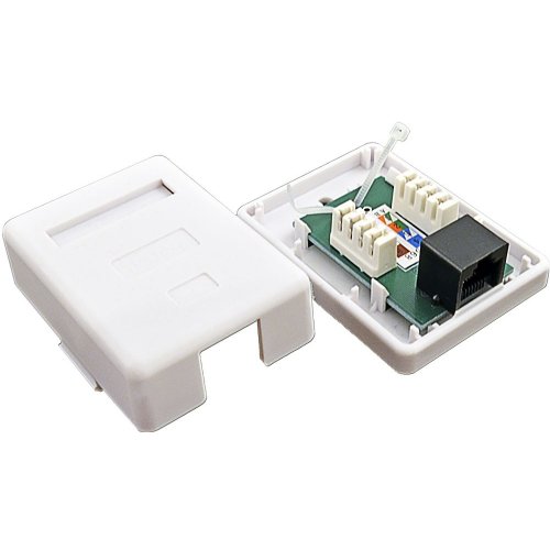 Розетка Kingda Cat5e UTP 1 Port Surface Mount Box (KD-WP6034-C5e) White купить в Украине | Telemart фото