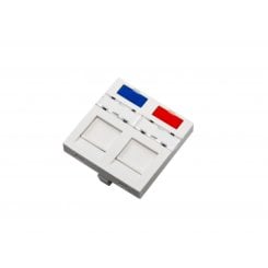 Адаптерная вставка для модулей Fibrain 45x45 Keystone Adapter 2 Port (XB-45KA00D-02) White