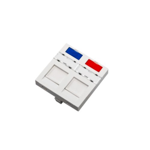 Адаптерная вставка для модулей Fibrain 45x45 Keystone Adapter 2 Port (XB-45KA00D-02) White купить в Украине | Telemart фото