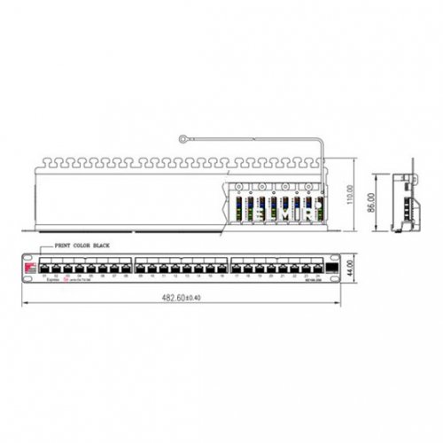 Патч-панель Fibrain Cat5e FTP 24-Port 19in 1U (XE100.250) Black купить в Украине | Telemart фото