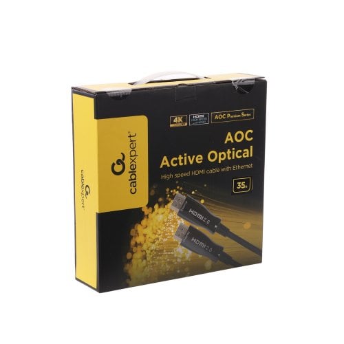 Кабель оптический (AOC) Cablexpert HDMI to HDMI V2.0 4K 35m (CCBP-HDMI-AOC-35M) купить в Украине | Telemart фото