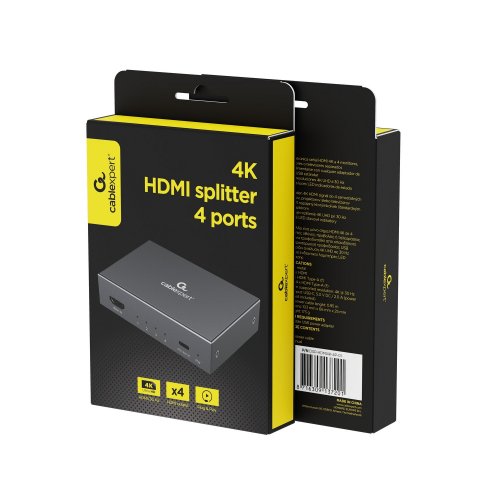 Разветвитель-сплиттер Cablexpert HDMI to 4 x HDMI V1.4 4K (DSP-HDMI4K-4P-01) купить в Украине | Telemart фото