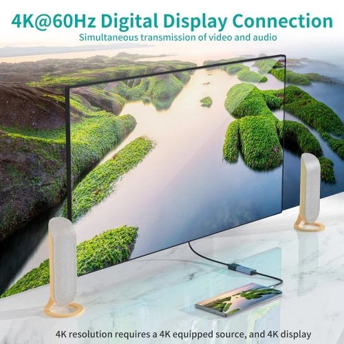 Адаптер-переходник Choetech USB Type-C to DisplayPort 4K 0.2m (HUB-H11-GY-V2) Gray купить в Украине | Telemart фото
