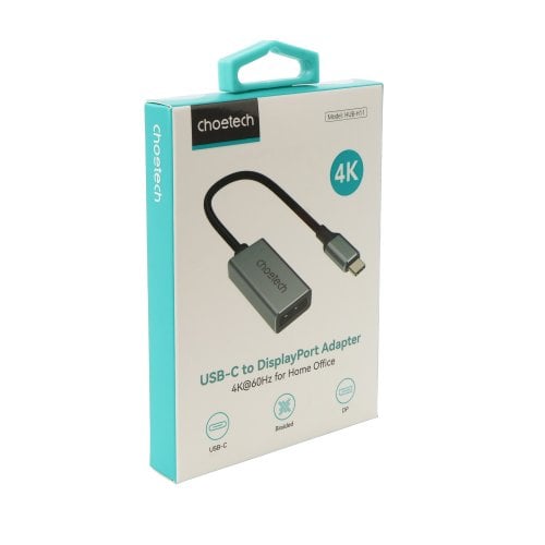Адаптер-переходник Choetech USB Type-C to DisplayPort 4K 0.2m (HUB-H11-GY-V2) Gray купить в Украине | Telemart фото