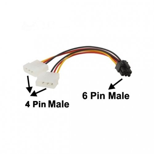 Переходник China 2 x Molex to PCI-E 6 Pin 0.14m (S0111) купить в Украине | Telemart фото