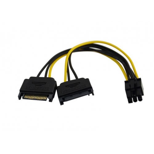 Переходник China 2 x SATA to PCI-E 6 Pin 0.2m (S0409) Black купить в Украине | Telemart фото