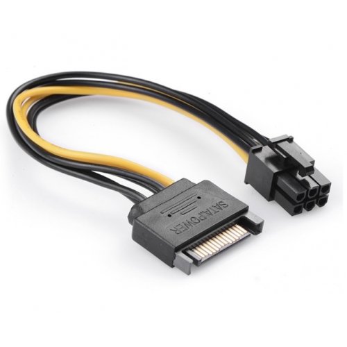 Переходник China SATA to PCI-E 6 Pin 0.2m (S0512) Black купить в Украине | Telemart фото