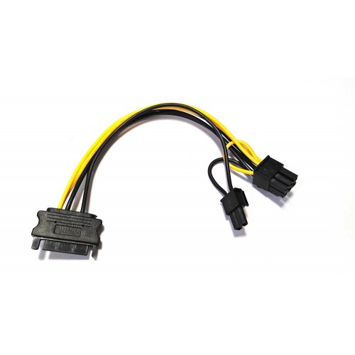 Переходник China SATA to PCI-E 8 Pin (6+2) 0.2m (S0707) Black купить в Украине | Telemart фото