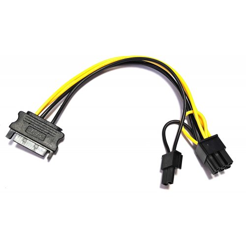 Переходник China SATA to PCI-E 8 Pin (6+2) 0.2m (S0707) Black купить в Украине | Telemart фото