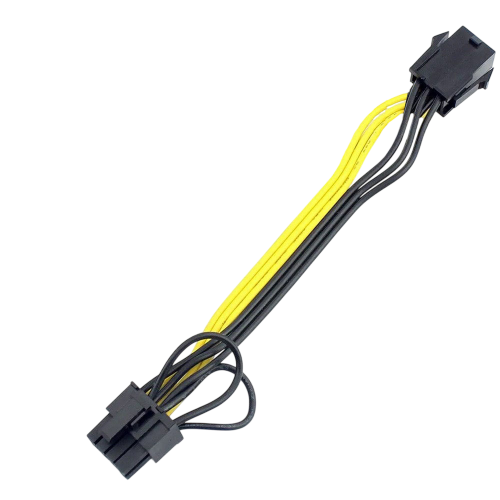 Кабель China PCI-E (VGA) 6 Pin to 8 Pin (6+2) 0.5m (S0932) Black купить в Украине | Telemart фото