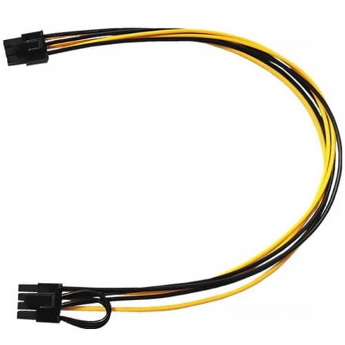 Переходник China PCI-E 6 Pin to 8 Pin M/M 0.5m (S0933) Black купить в Украине | Telemart фото
