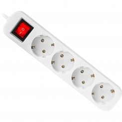 Мережевий подовжувач Defender S418 1.8 м 4 розетки (992370) White