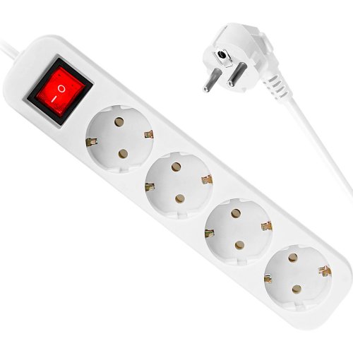 Мережевий подовжувач Defender S418 1.8 м 4 розетки (992370) White купити в Україні | Telemart фото