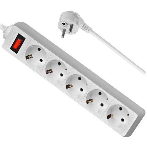 Мережевий фільтр Defender ES1.8 1.8 м 5 розеток (994810) White купити в Україні | Telemart фото