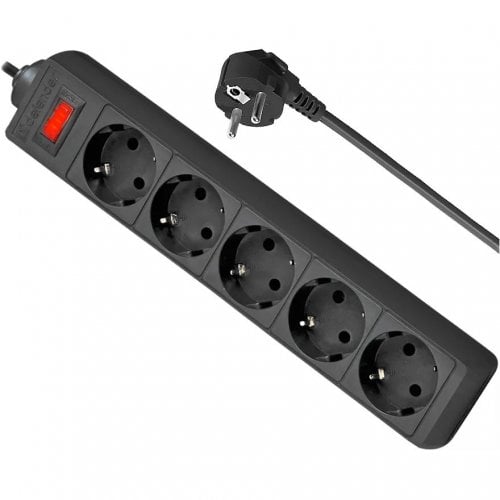 Мережевий фільтр Defender ES5 5 м 5 розеток (994860) Black купити в Україні | Telemart фото