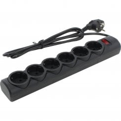 Мережевий фільтр Defender DFS151 1.8 м 6 розеток (994940) Black