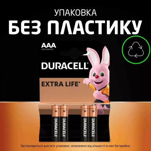 Батарейки Duracell AAA MN2400 4 шт. (6409629) купить в Украине | Telemart фото