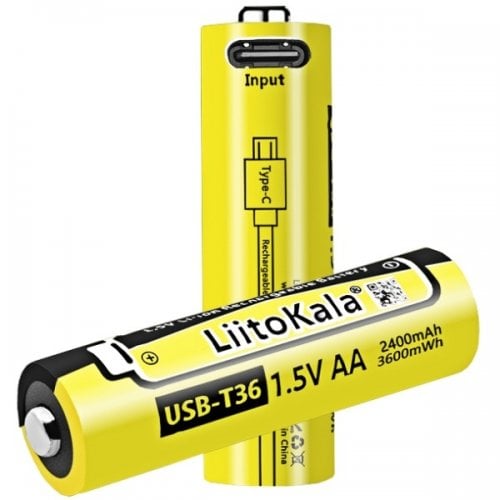 Аккумулятор LiitoKala AA Li-Ion 2400mAh 1 шт. (USB-T36 1.5V AA) купить в Украине | Telemart фото