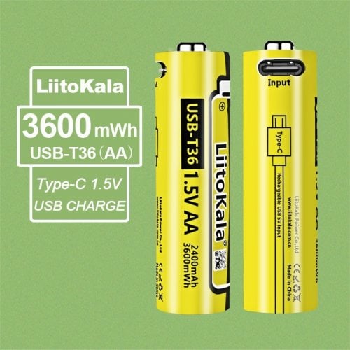 Аккумулятор LiitoKala AA Li-Ion 2400mAh 1 шт. (USB-T36 1.5V AA) купить в Украине | Telemart фото