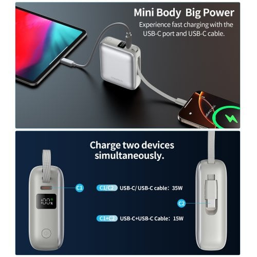 Powerbank Choetech B832 10000mAh 35W (B832-SL) Silver купить в Украине | Telemart фото